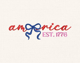 Coquette America Flaggenmuster, 4.Juli Stickerei, Inbezug auf die USA, Unabhängigkeitstag Stickdatei, Instant Download