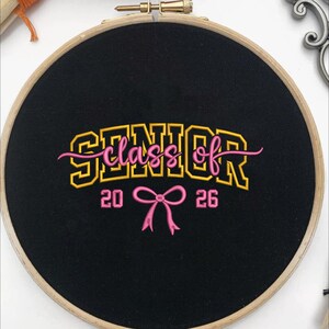 Senior 2026 Embroidery Design 5 Sizes, Coquette Senior Class of 2026 ...