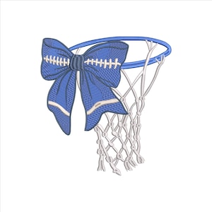 Basketball Game Day Embroidery Design 5 Sizes, Basketball Mama Embroidery File, Girly Bow Sport Embroidery Design, Coquette Basketball Mom