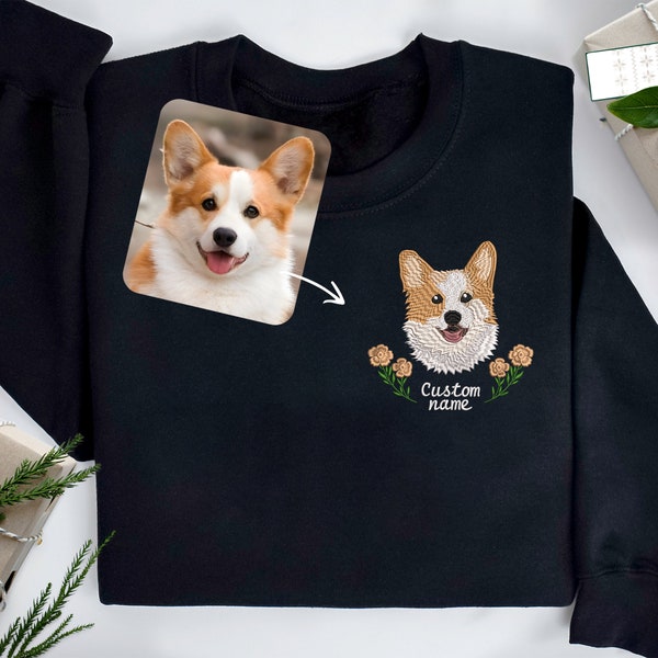 Diseño de bordado de retrato de perro personalizado, patrón de bordado personalizado, cara de mascota personalizada y archivo de bordado de nombre de mascota, diseño de logotipo personalizado