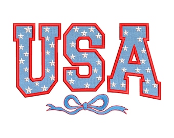 USA Embroidery Applique Design 5 Sizes, 1776 America 4th of July Embroidery File, Independence Day Embroidery Design, Fourth of July Design