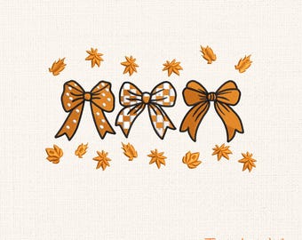 Fall Coquette Embroidery Design 5 Sizes, Fall Coquette Bow Machine Embroidery Design, Retro Fall Embroidery Design, Fall Vibes Embroidery