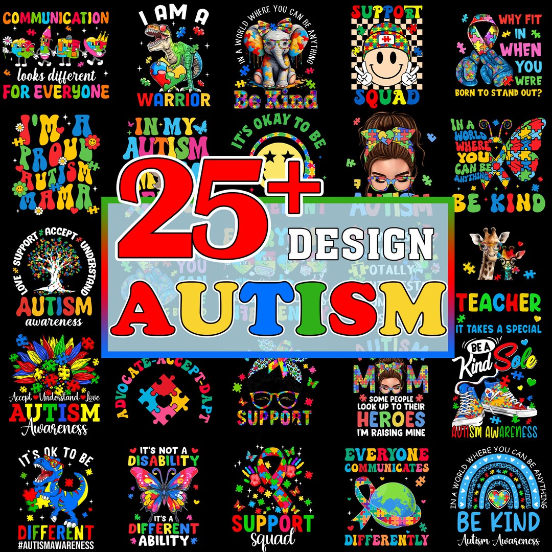 25 Autism Designs Bundle, Autism Awareness Png, Autism Quote Png, Au ...