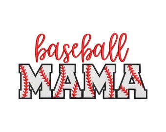 Baseball Mama Applique Embroidery Design 5 Sizes, Baseball Embroidery Design, Mother’s Day Embroidery Design, Baseball Mom Embroidery Design