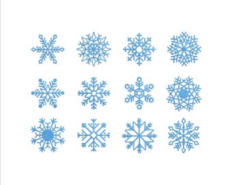 Christmas Snowflakes Bundle Embroidery Design 5 Sizes, Merry Christmas Machine Embroidery Design File, Winter Snow Embroidery Design