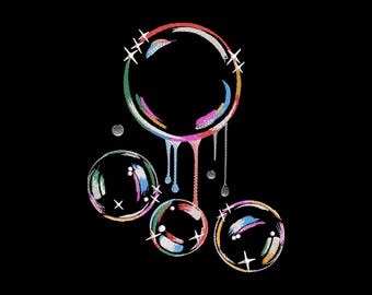 Soap Bubbles Embroidery Design 5 Sizes, Blowing Bubbles  Machine Embroidery Files, Cute Rainbow Water Bubbles Embroidery Design