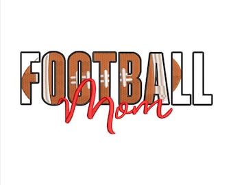 Borduurontwerp American Football moeder 5 maten, borduurbestand voetbalmachine, borduurontwerp wedstrijddag, borduurmotief voetbalseizoen