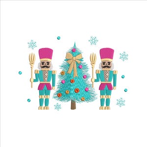 Coquette Colorful Nutcracker Embroidery Design 5 Sizes, Christmas Tree Bow Embroidery Files, Christmas Nutcracker Machine Embroidery Designs