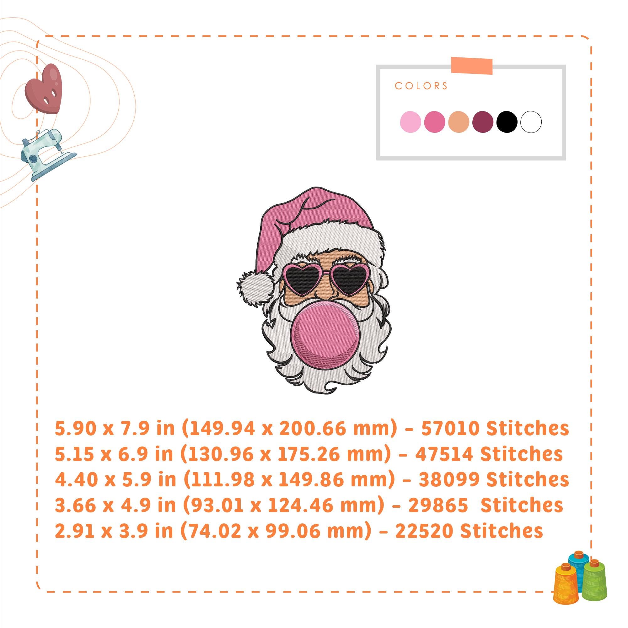 Embroidery Design Rocker Santa Vintage Santa Embroidery Design 5 Sizes, Merry Christmas Machine ...