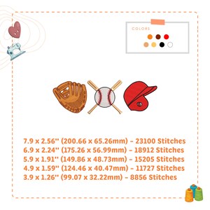 Baseball Embroidery Design 5 Sizes, Game Day Baseball Embroidery Design ...