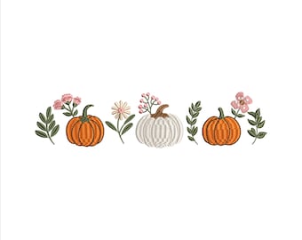 Fall Embroidery Design 5 Sizes, Autumn Cozy Season Embroidery Design, Autumn Pumpkin Machine Embroidery File, Thanksgiving Embroidery Design