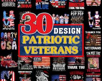 30 Patriotic Veteran Bundle Png Sublimation Design, Military Bundle PNG, Veteran USA Military Design, Veteran Day Png, 14th of July Army Png