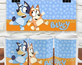 Blue Dog Cartoon Inspired Wrap PNG SVG | Kids Sublimation Design (Digital Download)