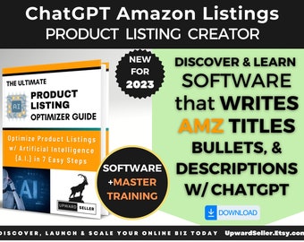 How To Write Product Listings with ChatGPT A.I. that Sell, Amazon Seller eBook for Selling on Amazon, Etsy, eBay, AI Cheat Sheet and Tools