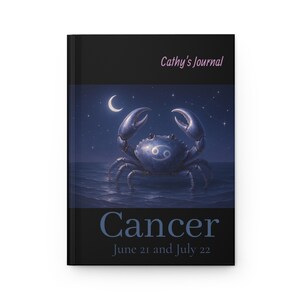 Cancer Astrology Journal – Blank Notebook with Personalized Astrology Profile – Custom Zodiac Gift for Father’s Day & Graduation