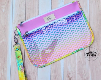 Rainbow on Pink Wet/Dry Pouch Bag