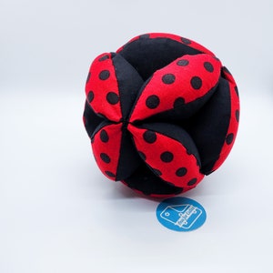 LadyBug/Bee Montessori Ball, Cloth Ball for Baby from 1st weeks, Baby Shower Gift / Christmas Gift and many other occasions, Development Toy image 3