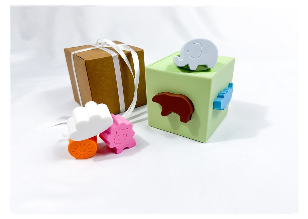 Silicone Animals Shapes Sorters Box Gift... Educational Toy Etsy