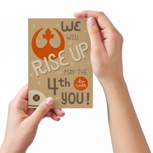 May the 4th Card • Star Wars Inspired Printable Card for Download • Scifi May Fourth Greeting • Unique Hand Drawn Art