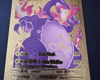 Charizard VMAX Shiny Gold Metal Pokemon Card -  Denmark