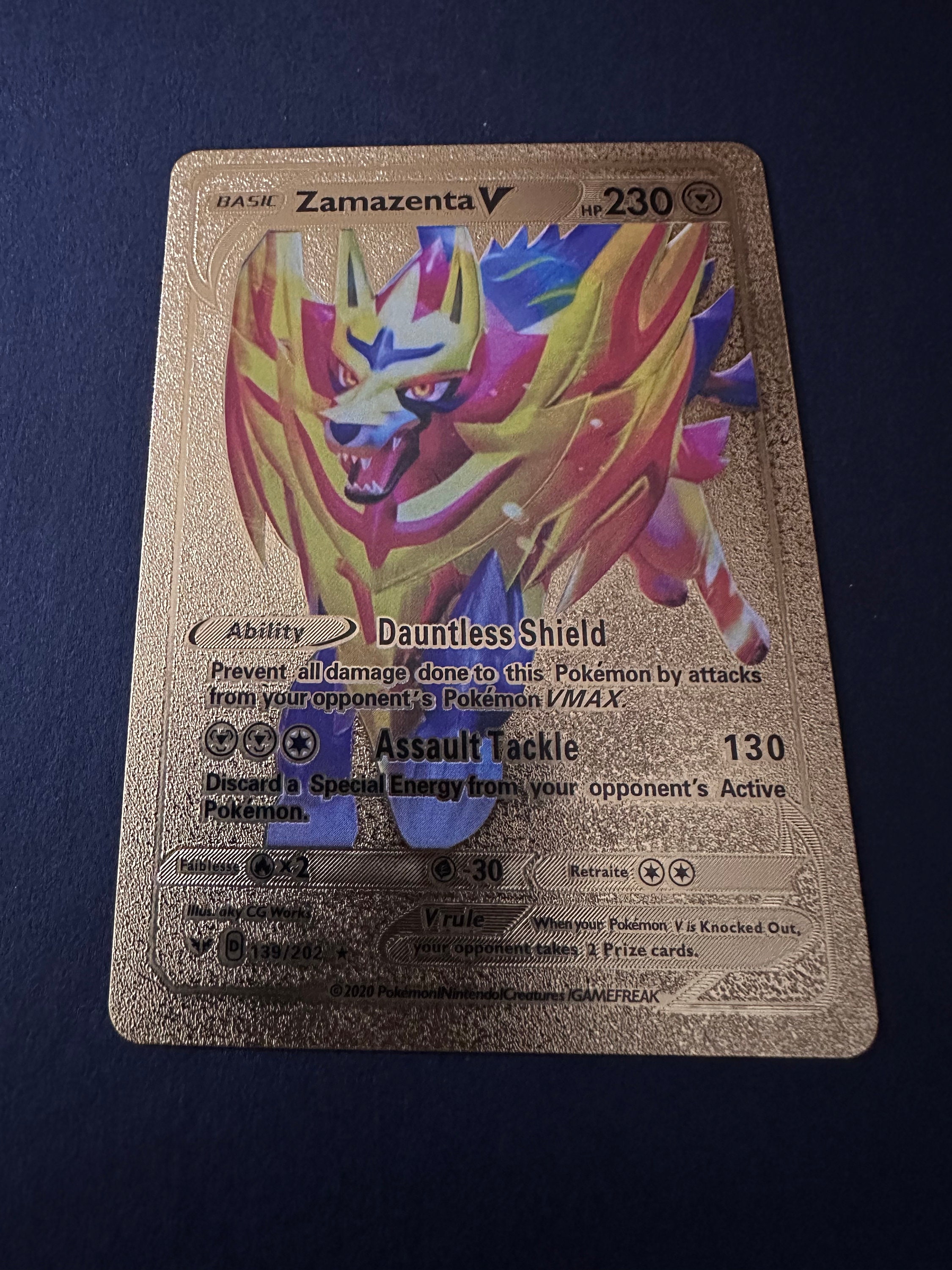 Zacian V Plastic Black UV Printed Pokemon Card