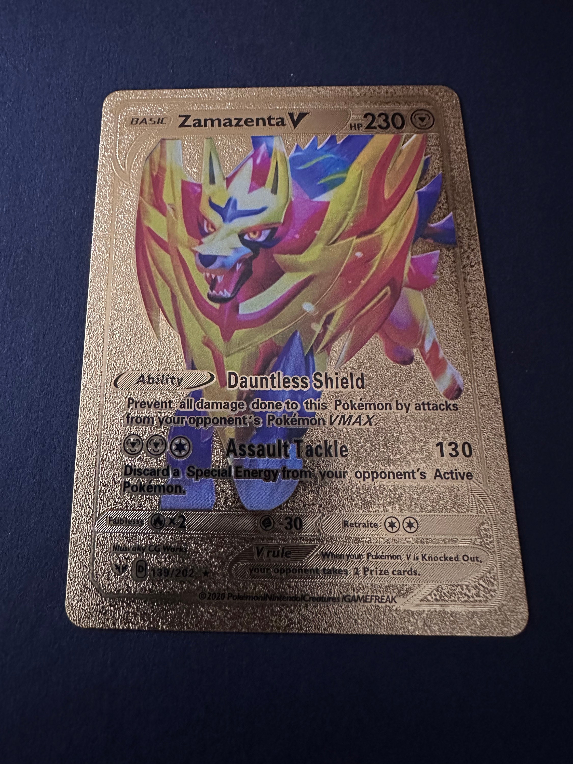 Zamazenta V Plastic Silver UV Printed Pokemon Card -  Singapore