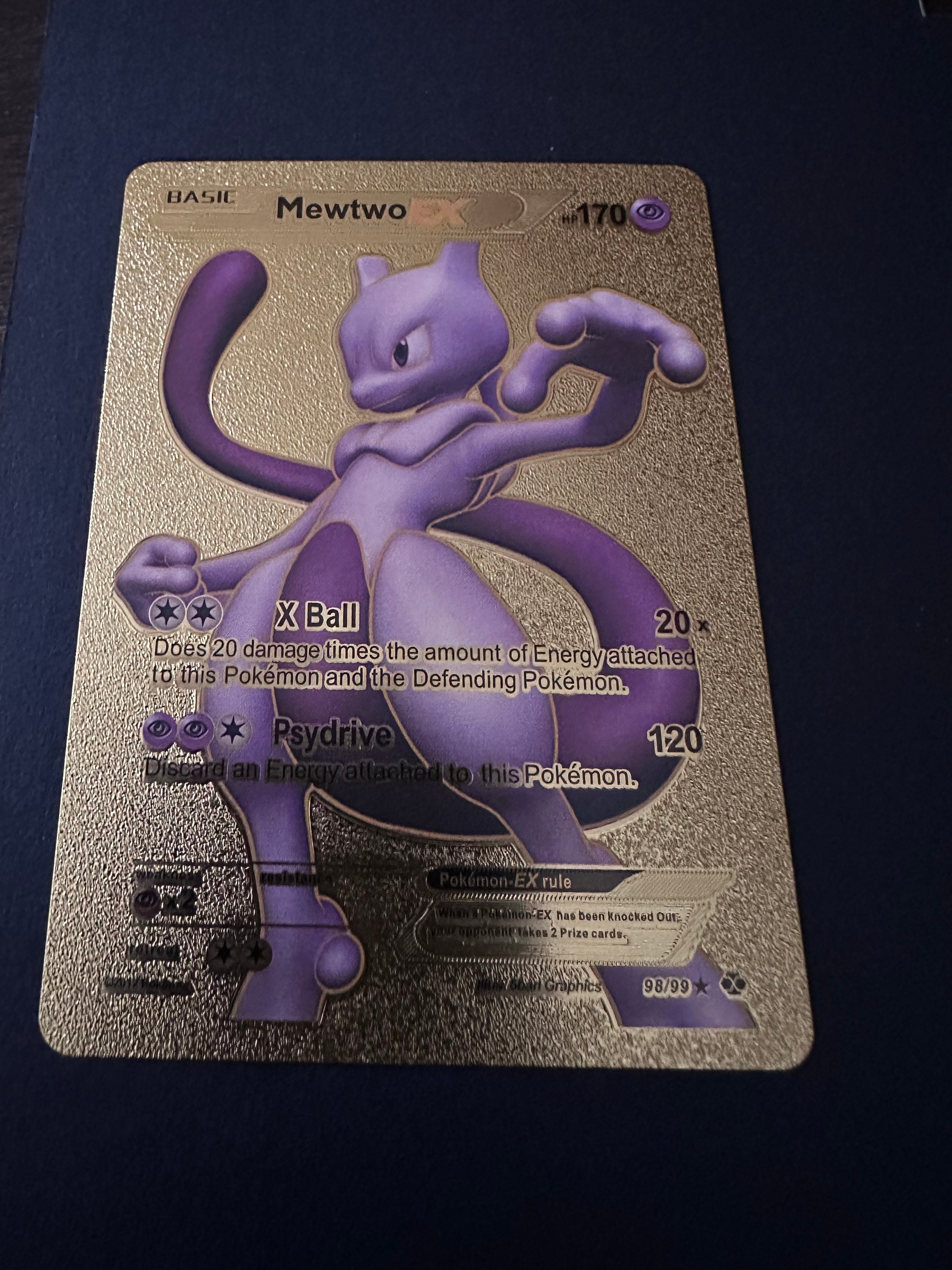 Pokemon Mewtwo EX HP 170 Black Foil Fan Art Card 98/99