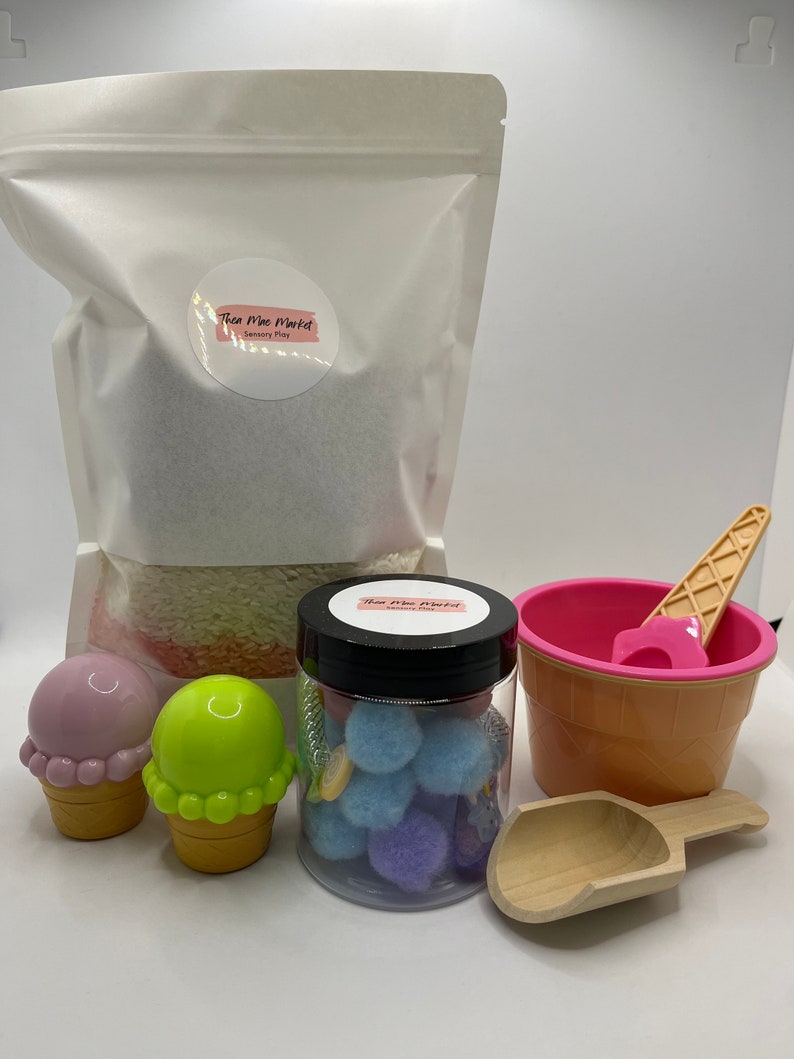 Ice Cream Sweets Sensory Play Kit Bin Toddler Montessori Independent ...