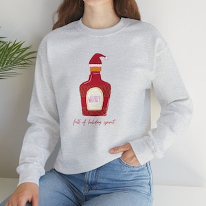Whisky-Weihnachtsstimmung-Sweatshirt, voller Feiertagsstimmung, lustiger Weihnachtspullover, Feiertagspullover, Whisky-Liebhaber, Weihnachtsmann-Sweatshirt, Weihnachten