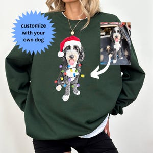 Custom Dog Sweatshirt, Holiday gift for Dog Lovers, Holiday Pet Crewneck, Personalized dog Christmas sweater hoodie, Custom Pet Illustration