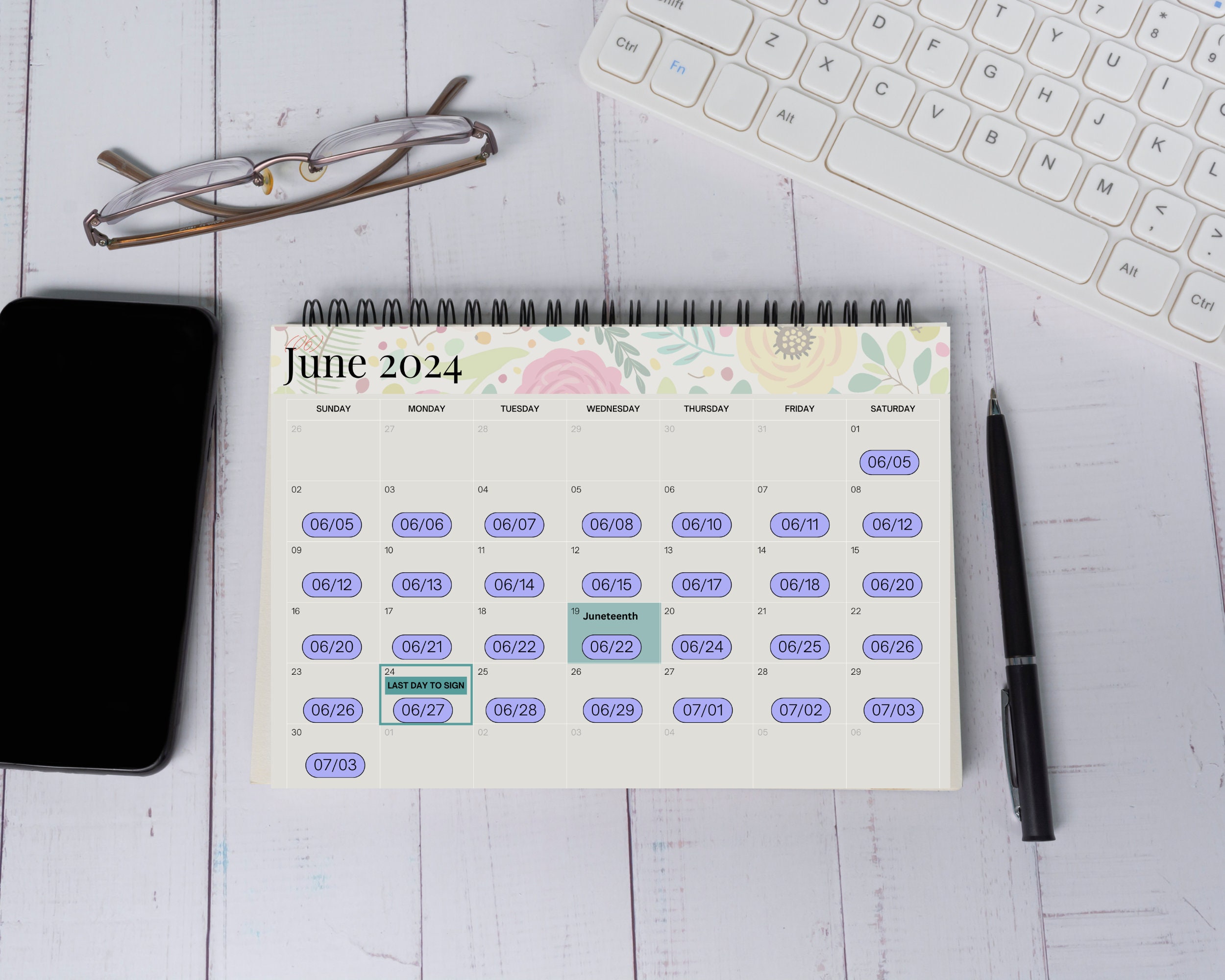 2024 DIGITAL RESCISSION CALENDAR Printable .pdf Bundle Loan Signing