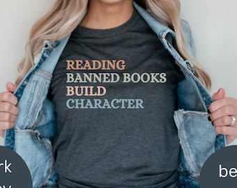 Shirt verboden boeken, vrijheid om te lezen, anti-verbod boeken, mensenrechts T-shirt, trui verboden boeken, shirt verboden boeken lezen, sweater boekenclub
