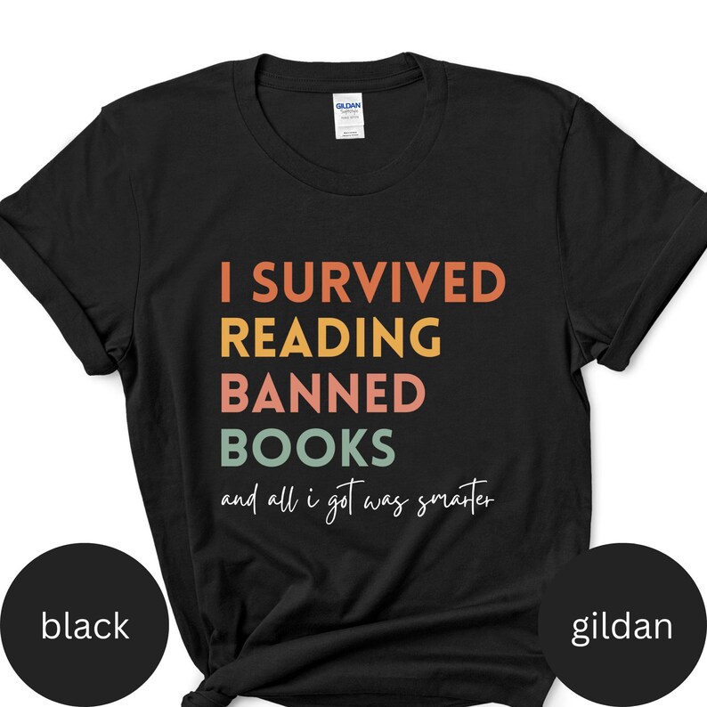 Read Banned Books Shirt,i Survived Reading Banned Books,funny Bookish ...