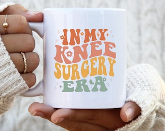 Taza de reemplazo de articulación de rodilla, regalo de cirugía de rodilla, regalo de rodilla rota, regalos de recuperación rápida, taza de té de regalo posoperatorio, taza de cirugía de rodilla