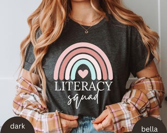 Camiseta del equipo de alfabetización, entrenador de alfabetización, entrenador de lectura, regalo para bibliotecarios, profesor de alfabetización, especialista en alfabetización, lengua y literatura inglesa