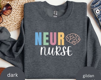 Camiseta de neuroenfermera - Camiseta de anatomía neurológica, camiseta anatómica del cerebro, UCI neurológica, regalo para neurólogo de la facultad de medicina, enfermera neurológica