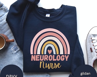 Camiseta para Enfermeira de Neurologia - Camiseta de Anatomia Neurológica, Camiseta Anatômica do Cérebro, UTI Neurológica, Presente para Estudante de Medicina/Neurologista, Moletom para Enfermeira de Neurologia