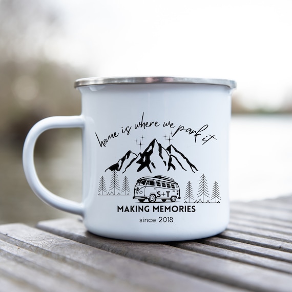 Tasse à café en métal émaillé coloré marbré pour camping en plein air avec rebord roulé - Chine Mug en émail et vaisselle en émail prix