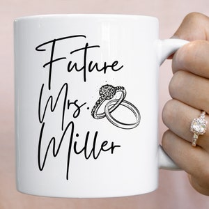 Personalisierte Zukunft Frau Becher, Benutzerdefinierte Name Verlobte Becher, Hochzeit Becher Geschenk, Verlobungsgeschenk Braut zu sein, Brautdusche Geschenk, Benutzerdefinierte Name Becher