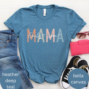 Custom Mama Sweatshirt, Mom Shirt With Names, Personalized Mama T-shirt, Custom Mama Shirt, Mother&#39;s Day Shirt, Mama With Children Names Tee