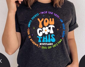 Camiseta de prueba, camiseta de prueba, camiseta del día de prueba, camiseta de prueba de maestro, sudadera del equipo de maestros, sudadera con cuello redondo Rock The Test, camiseta de prueba escolar