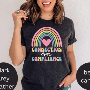 Maglietta "Connection Over Compliance", maglietta per l'educazione speciale, maglietta per la consapevolezza dell'autismo, regalo per insegnanti di educazione speciale per l'autismo, maglietta per l'inclusione, maglietta per l'autismo