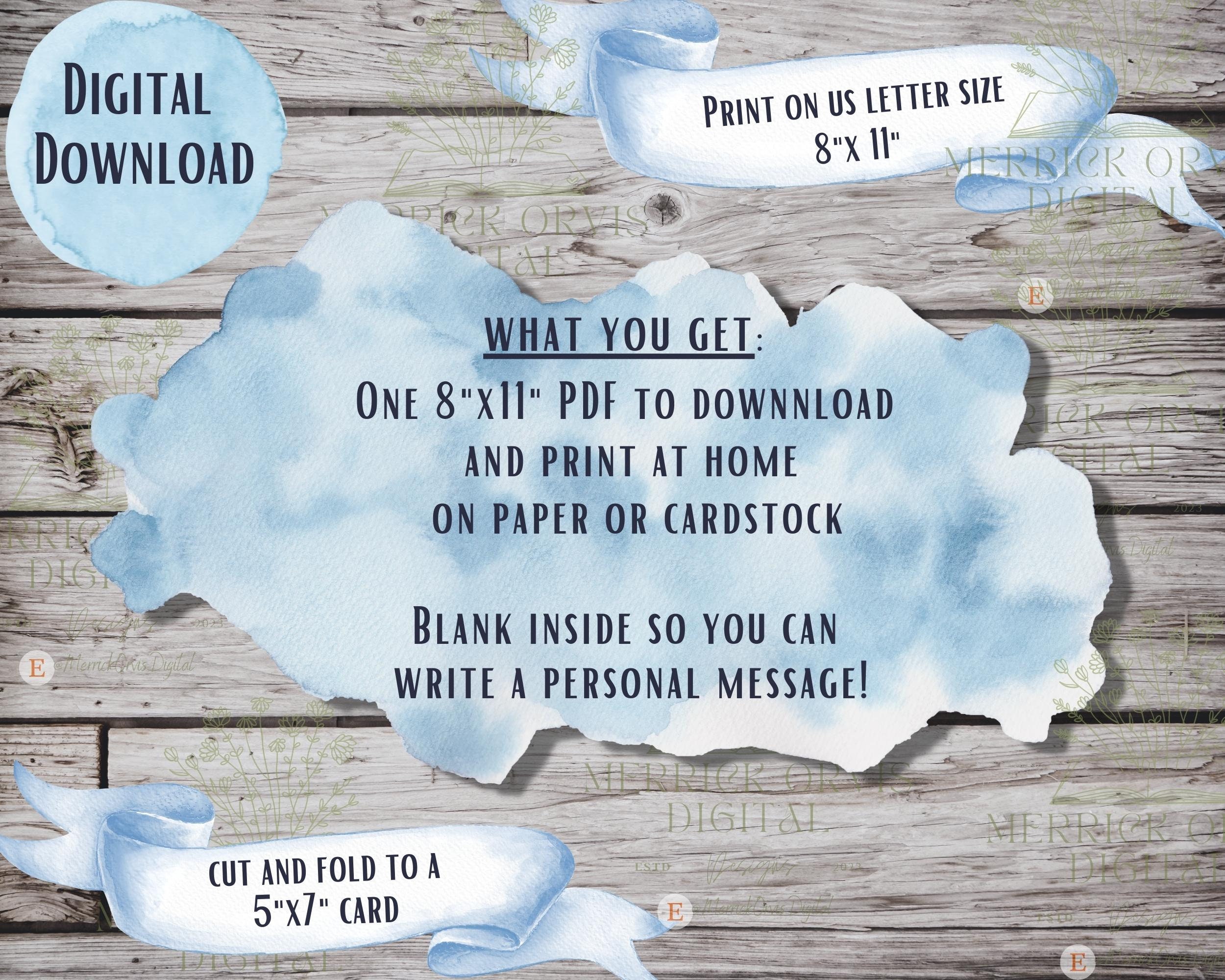 Printable Birthday Card 5x7, Vintage Card, Boho Card, Instant Download ...