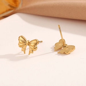 Bow Earrings | 18k Gold Plated Stud Earrings | Coquette Earrings | Coquette Jewelry | Bow Jewelry