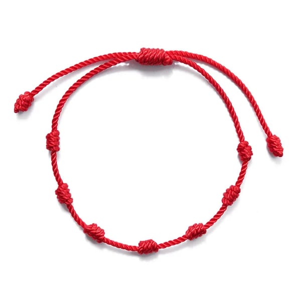 7 Knot Bracelet | Protection Bracelet | Red String Bracelet | Red 7 Knot Bracelet