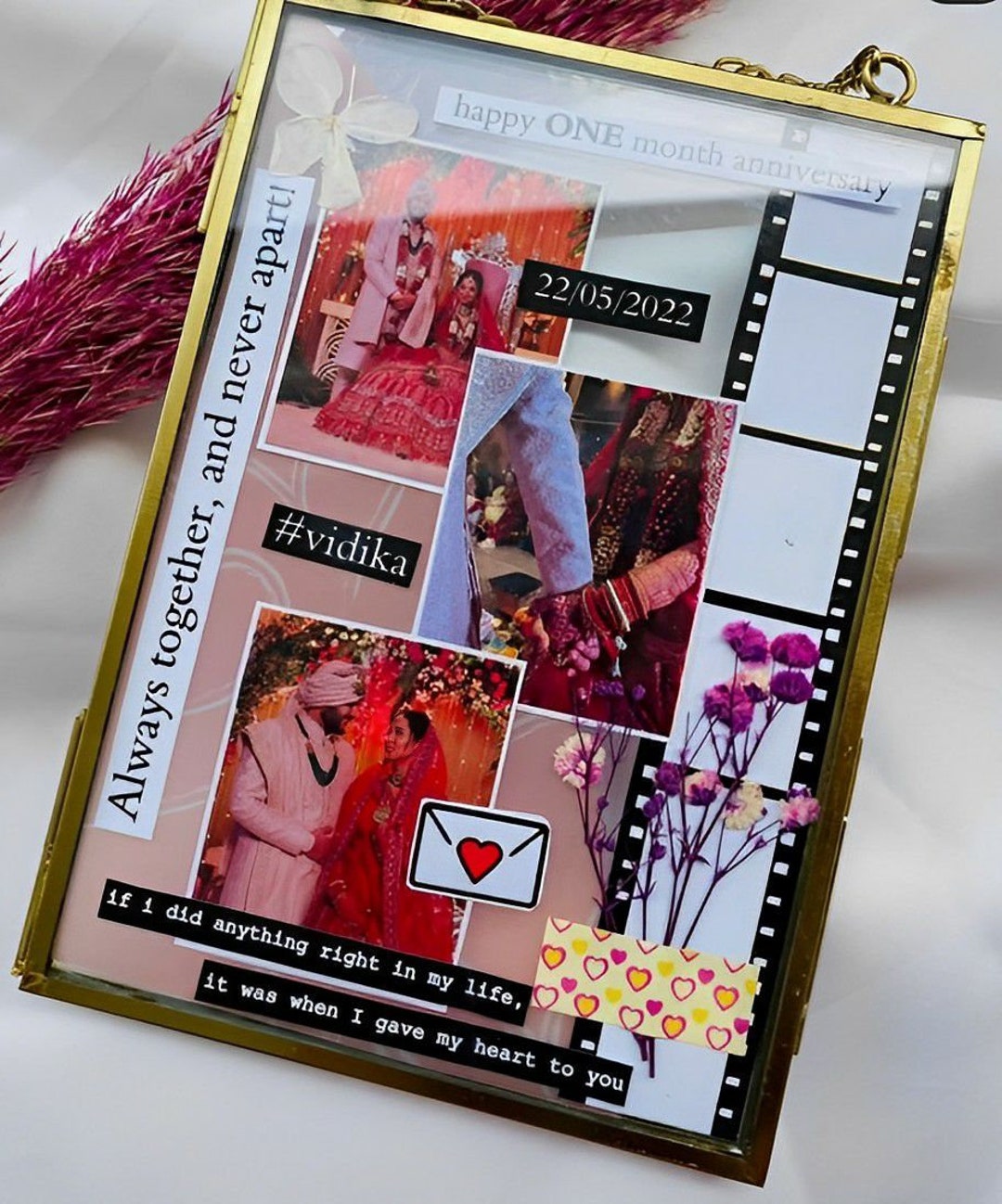 The Resinventionn Hanging Vintage Frame Glass Photo Frame Etsy