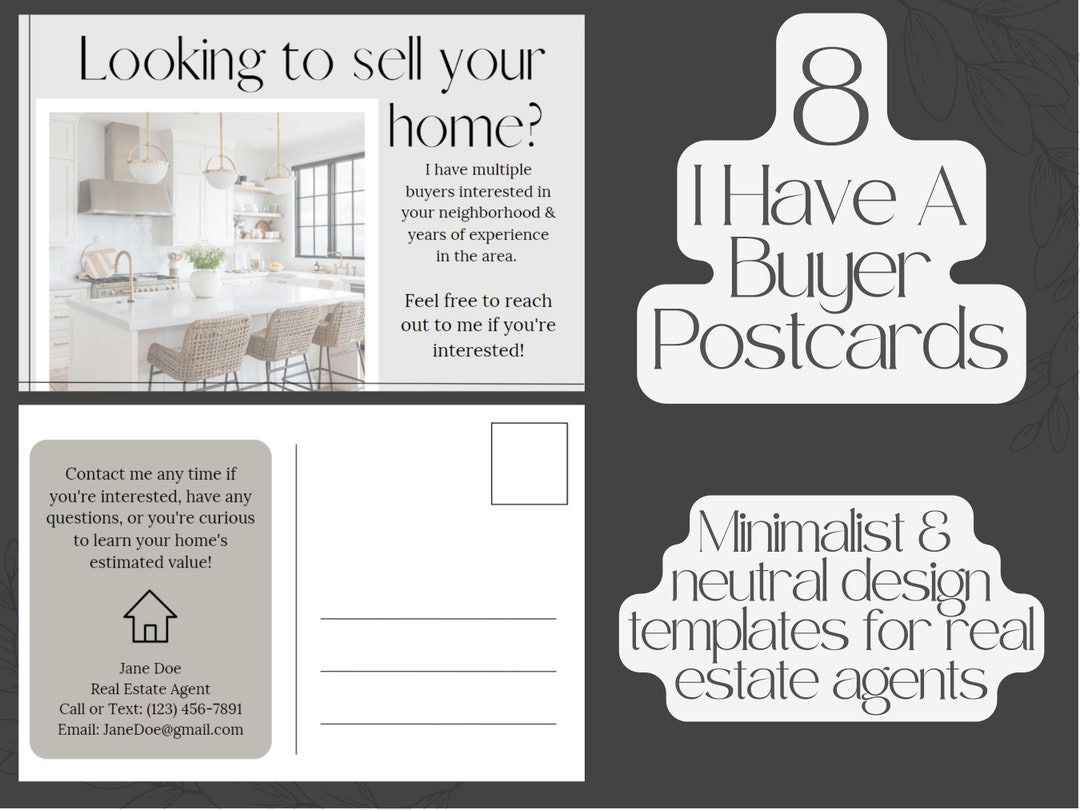 I Have a Buyer Letter Postcards 8, Real Estate Template, Prospecting