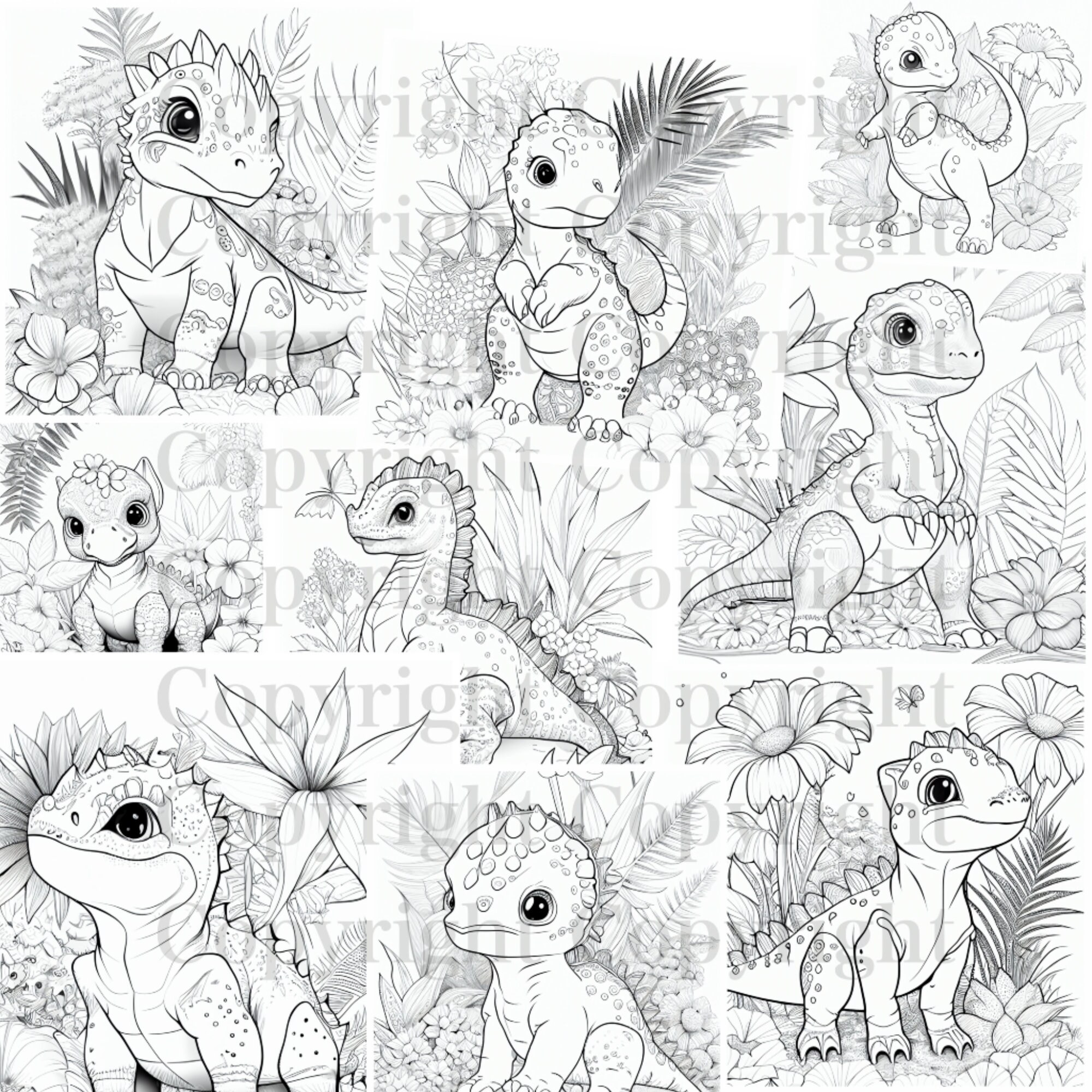Cute Coloring Pages Of Baby Dinosaurs