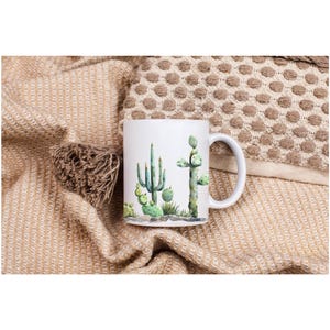 Cactus Mug, Cactus Design Mug, Succulent Mug, Cactus Coffee Mug, Cactus Tea Mug, Cactus Print Mug, Ceramic Cactus Mug, Desert Plant Mug
