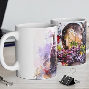 Tazza per la vinificazione, Tazza artistica per il vino, Tazza per gli amanti del vino, Tazza per i vigneti, Regalo per il vino, Tazza per la cantina, Artigianato del vino, Tazza per l&#39;uva, Appassionato di vino, Tazza per la degustazione del vino,